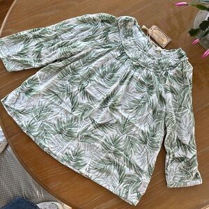 Fat Face Jungle Palms Blouse Size 12